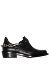 RABANNE CHAIN-TRIMMED ANKLE BOOTS