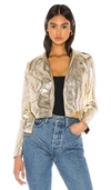 Superdown Aurelia Moto Jacket In Gold