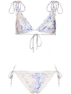 ZIMMERMANN BLUEBIRD PRINTED TRIANGLE BIKINI