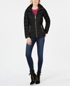 Bernardo Quilted Packable Puffer Coat In Black