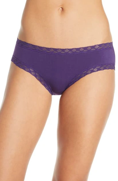 Natori Bliss Cotton Girl Briefs In Deep Purple