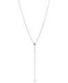 Shop Givenchy Crystal Lariat Necklace, 16"' + 3" Extender In Silver