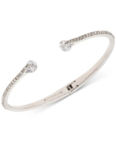 Givenchy Light Hematite-tone Pave Cuff Bracelet In Silver