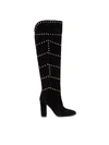 VIA ROMA 15 BOOT IN BLACK SUEDE WITH STUDS,11047120