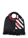 OFF-WHITE BATS SCARF WITH FRINGES,11047289