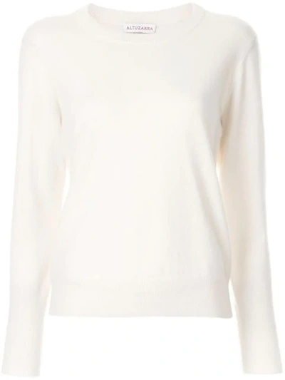 Altuzarra Fillmore Braided Cashmere Sweater In White