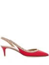 VALENTINO GARAVANI VALENTINO VALENTINO GARAVANI ROCKSTUD SLINGBACK PUMPS - 红色