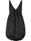 Burberry Duchess Satin Bubble Hem Dress In Black