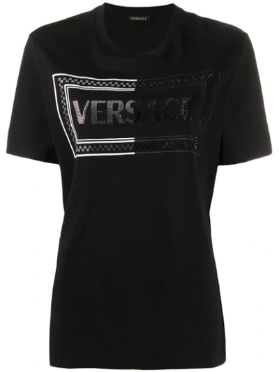 Versace T-shirt Mit Logo In A1008 Nero