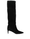RED VALENTINO KNEE-HIGH SUEDE BOOTS