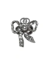 GUCCI GUCCI METAL BOW RING WITH CRYSTALS - 金属色