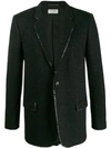 Saint Laurent Sequin-trim Blazer In Grey
