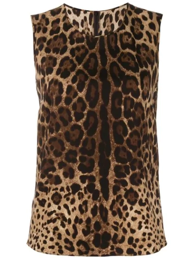 Dolce & Gabbana Leopard Print Blouse In Neutrals