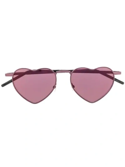 Saint Laurent New Wave Sl 301 Loulou Heart-shaped Sunglasses - 粉色 In Rosa