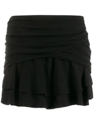 Saint Laurent Draped Mini Skirt - 黑色 In Black