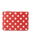 Comme Des Garçons Polka Dot Print Wallet In Red