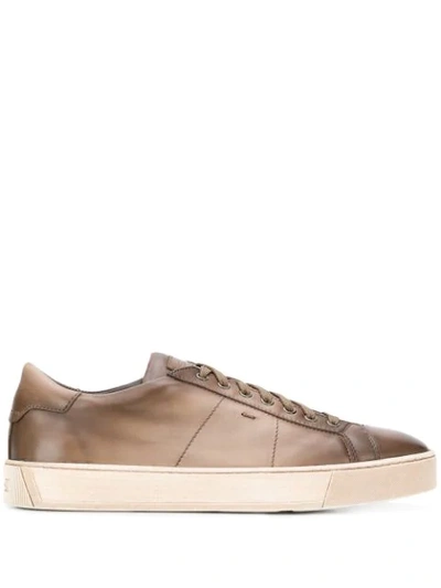 Santoni Ombre Effect Lace-up Trainers In Neutrals
