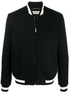 SAINT LAURENT CONTRAST TRIM CHEVRON BOMBER JACKET