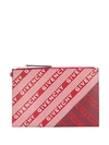 GIVENCHY GIVENCHY ALL OVER LOGO PRINT CLUTCH - 红色