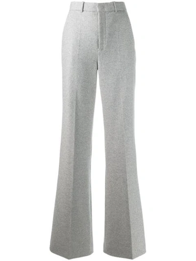 Joseph Jess Herringbone Wool-blend Flared-leg Pants In Grey