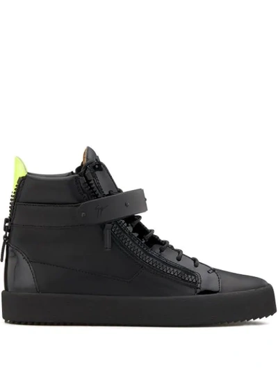 Giuseppe Zanotti Leather High-top Sneakers In Black