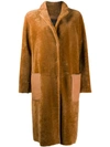 FABIANA FILIPPI FABIANA FILIPPI 超大款毛绒大衣 - 棕色
