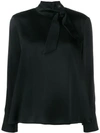 Roberto Collina Neck-tied Blouse In Black