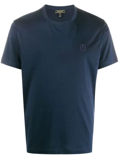 Belstaff Logo Embroidered T-shirt - 蓝色 In 80000 Navy