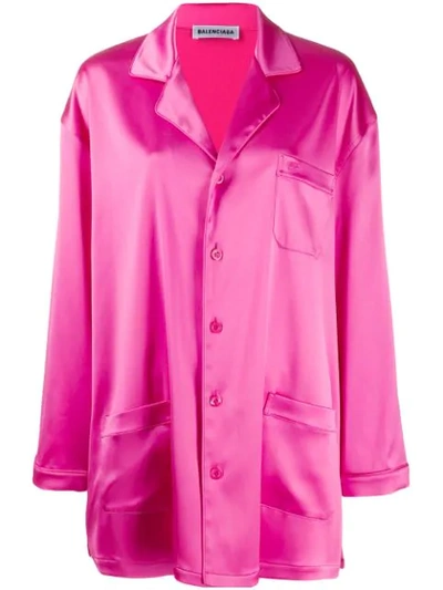 Balenciaga Pyjama Pocket Shirt In Pink