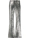 P.A.R.O.S.H. SEQUINNED FLARED TROUSERS