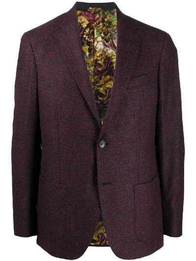Etro Single-breasted Lined Blazer In Red
