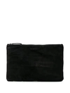 Ann Demeulemeester Embossed Logo Clutch - Black