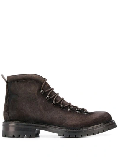 Officine Creative Lace Tactical Boots In Brown