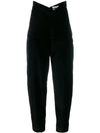 ATTICO HIGH-WAISTED VELVET TROUSERS