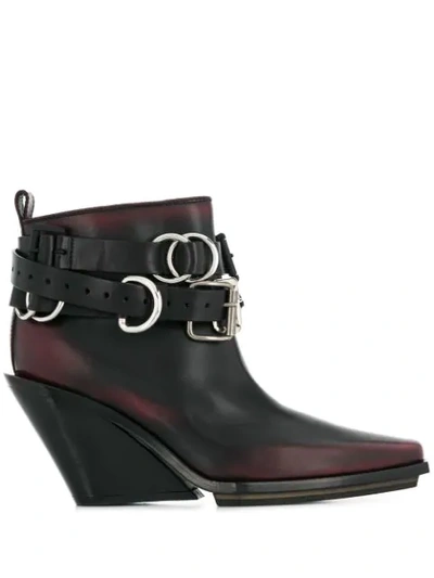 Ann Demeulemeester Buckle-detail Ankle Boots In Black