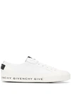 GIVENCHY GIVENCHY LOGO PRINTED TENNIS SNEAKERS - 白色