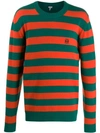 Loewe Striped Wool & Cashmere Knit Sweater In Green