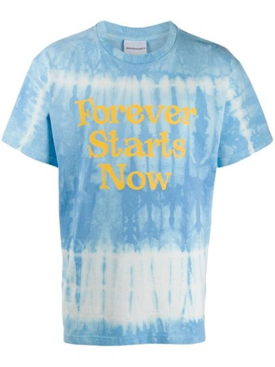 Nasaseasons Forever Starts Now Printed Tie-dye T-shirt In Blue