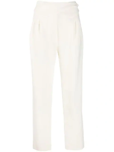 Blazé Milano Pointed Waistband Straight-leg Trousers In White