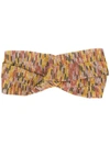 MISSONI MISSONI GLITTER-KNIT HAIRBAND - 橘色