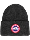 Canada Goose Logo Patch Beanie - Grey