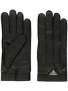 PRADA PRADA LEATHER GLOVES - 黑色