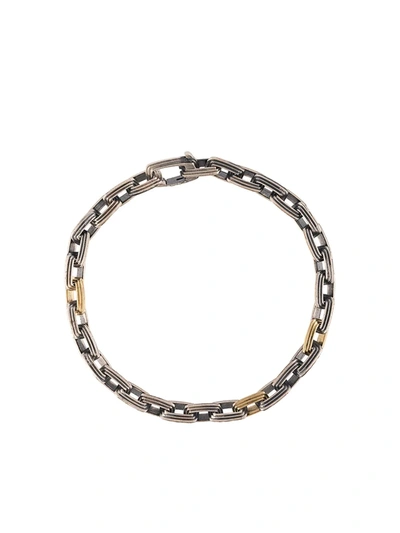 M Cohen Silver And Gold 7mm Equinox Link Bracelet