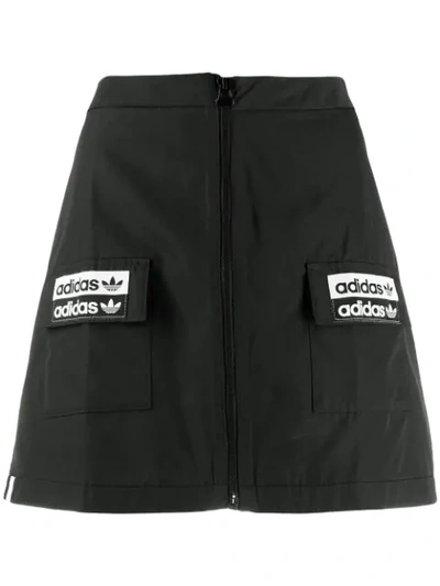 Adidas Originals Logo Patch Mini Skirt In Black