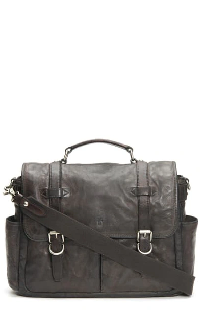 Frye Murray Leather Briefcase In Carbon