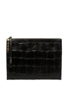 MARNI LARGE CROCODILE EMBOSSED CLUTCH BAG