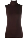 Majestic Sleeveless Jumper In Red