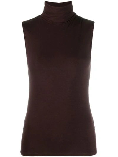 Majestic Sleeveless Jumper In Red