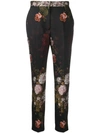 DOLCE & GABBANA SLIM FIT FLORAL TROUSERS