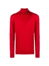 Gcds Red Wool Blend Turtleneck Sweater In Red